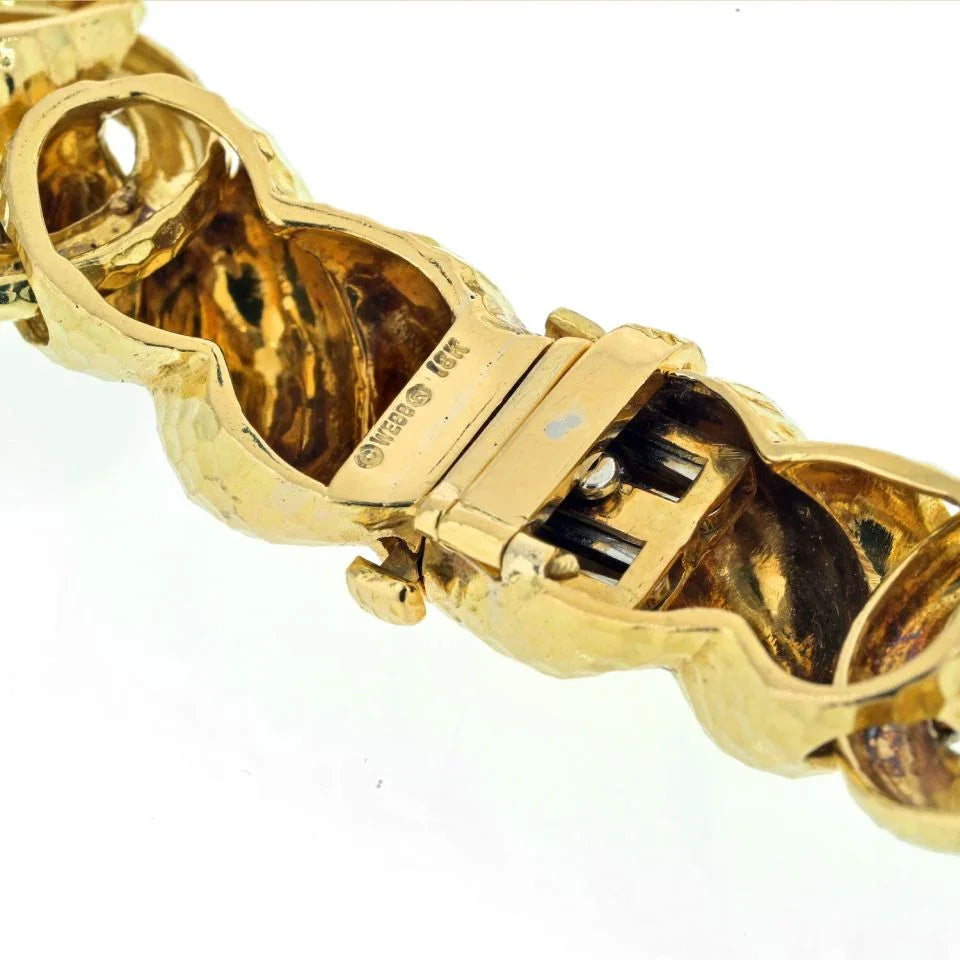 David Webb Hammered 18K Yellow Gold Collar Necklace - The Back Vault
