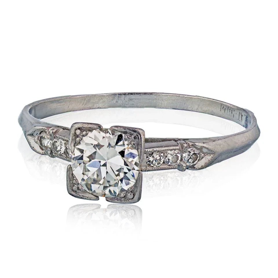 0.70 Carat Round Brilliant F/VS1 GIA Diamond Engagement Ring - The Back Vault