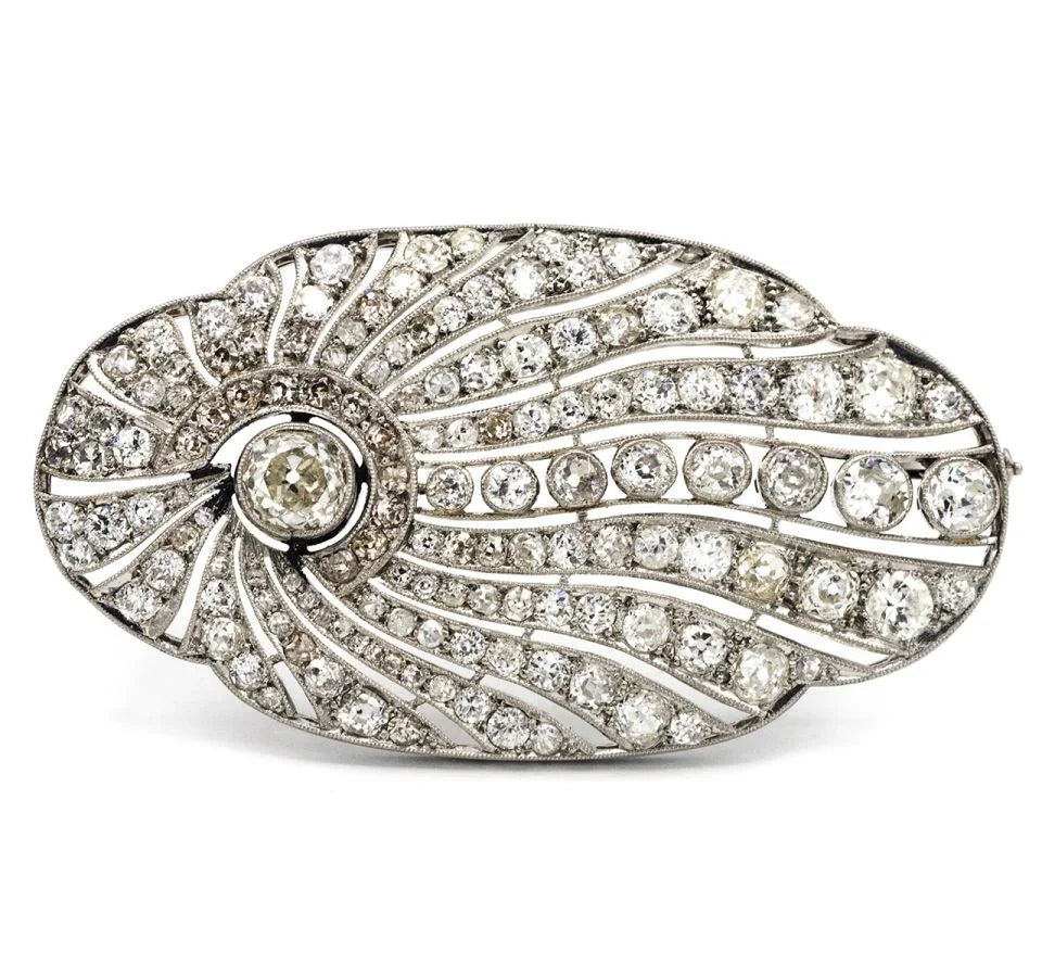 Edwardian Platinum Diamond Brooch - The Back Vault