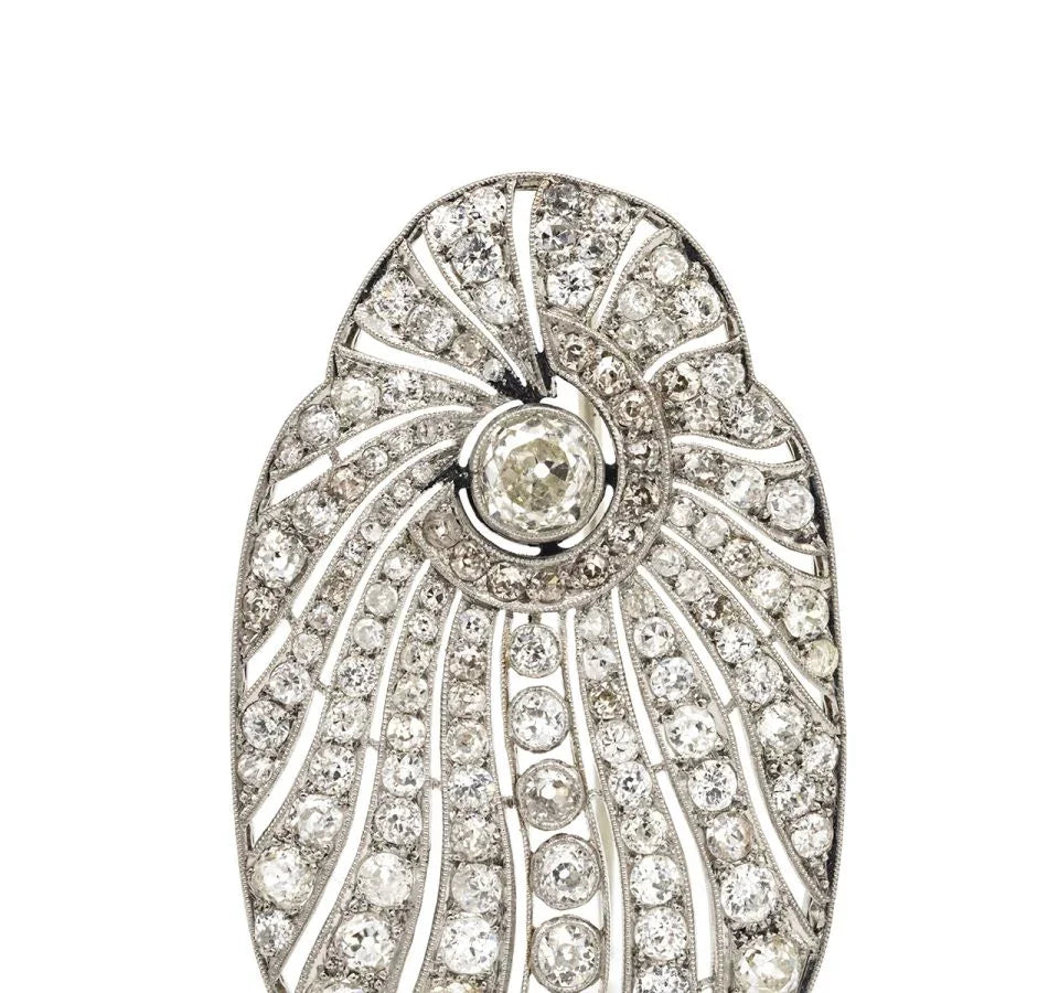 Edwardian Platinum Diamond Brooch - The Back Vault
