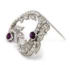 Edwardian Platinum with Two Rubies & Old Cut Diamonds Brooch - The Back Vault