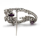Edwardian Platinum with Two Rubies & Old Cut Diamonds Brooch - The Back Vault