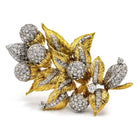 1970's Platinum & 18K Yellow Gold Foliage Diamond Brooch - The Back Vault