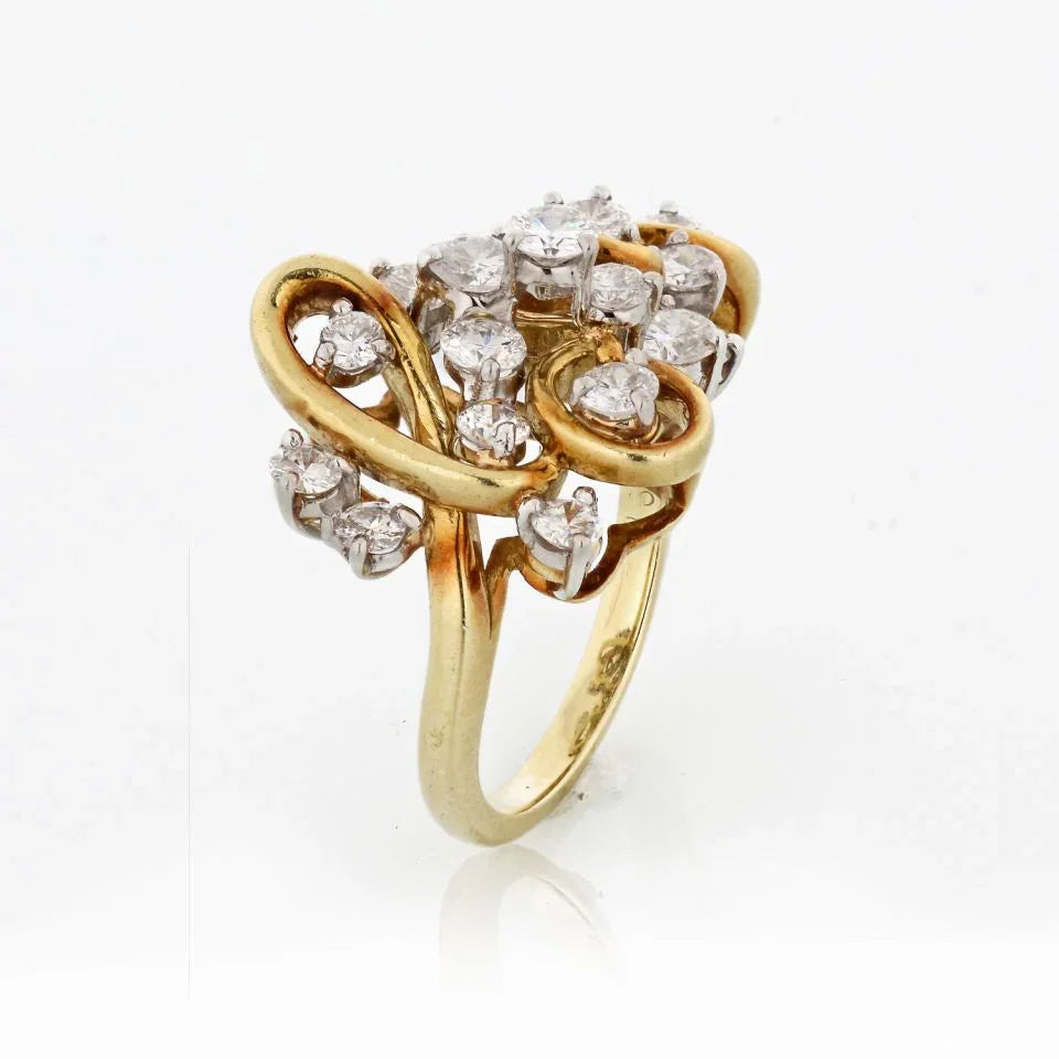 Kurt Wayne Platinum & 18K Yellow Gold 2.50cttw Round Diamond "Love" Cocktail Ring - The Back Vault