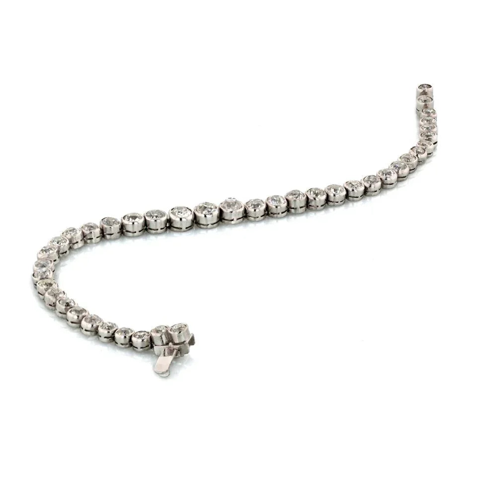 Tennis Platinum Antique Diamond 10.00cttw Tennis Bracelet - The Back Vault