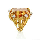 1970's 18K Yellow Gold Citrine and Diamond. Ring - The Back Vault