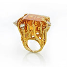 1970's 18K Yellow Gold Citrine and Diamond. Ring - The Back Vault