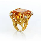 1970's 18K Yellow Gold Citrine and Diamond. Ring - The Back Vault