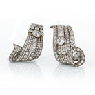 Art Deco Platinum Double Clip Diamond 10.50cttw Brooch - The Back Vault