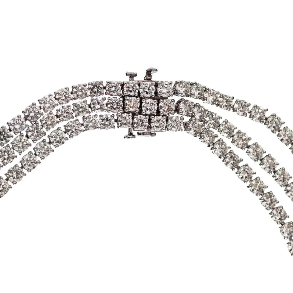 1950's Platinum Diamond 219cttw Statement Necklace - The Back Vault