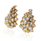 Leaf Platinum & 18K Yellow Gold Estate 1970's Diamond 5.00cts Earrings - The Back Vault