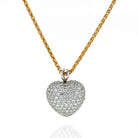 Kurt Wayne Platinum & 18K Yellow Gold 5.50 carat Pave Diamond Heart Pendant - The Back Vault