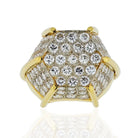 Platinum & 18K Yellow Gold 5.00 Carat Octagon Diamond 1980's Ring - The Back Vault