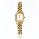 Van Cleef & Arpels 18K Two Tone Square Case, Diamond Dial Vintage Women Watch - The Back Vault