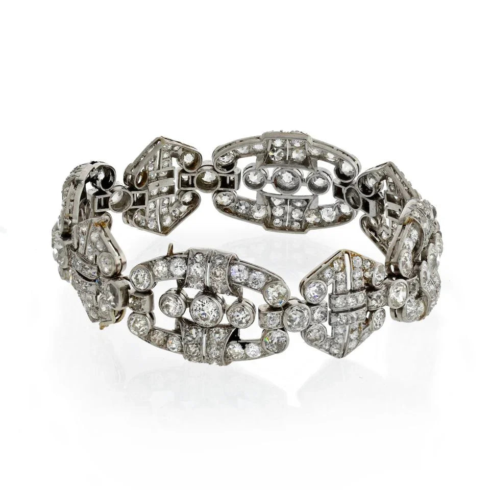 1920's Platinum Old Cut Vintage Diamond Bracelet - The Back Vault