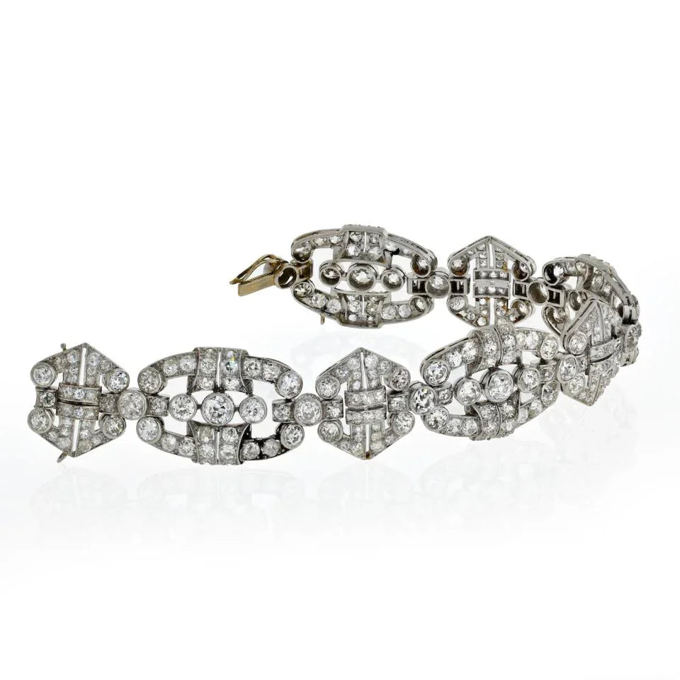 1920's Platinum Old Cut Vintage Diamond Bracelet - The Back Vault
