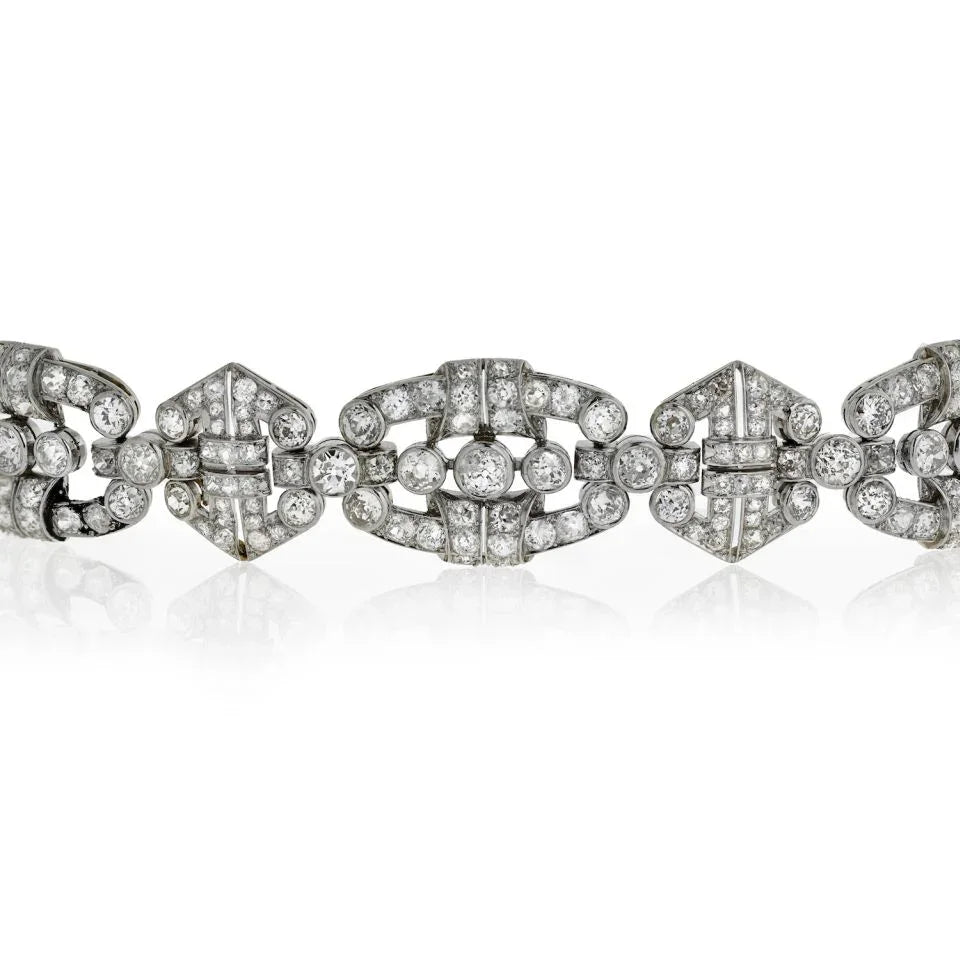 1920's Platinum Old Cut Vintage Diamond Bracelet - The Back Vault