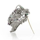 1950's Platinum Multi-color Gemstone And Diamond Brooch - The Back Vault
