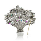 1950's Platinum Multi-color Gemstone And Diamond Brooch - The Back Vault
