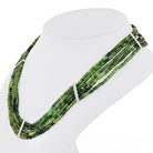 Platinum Beaded Green Tourmalene And Diamond Strand Necklace - The Back Vault