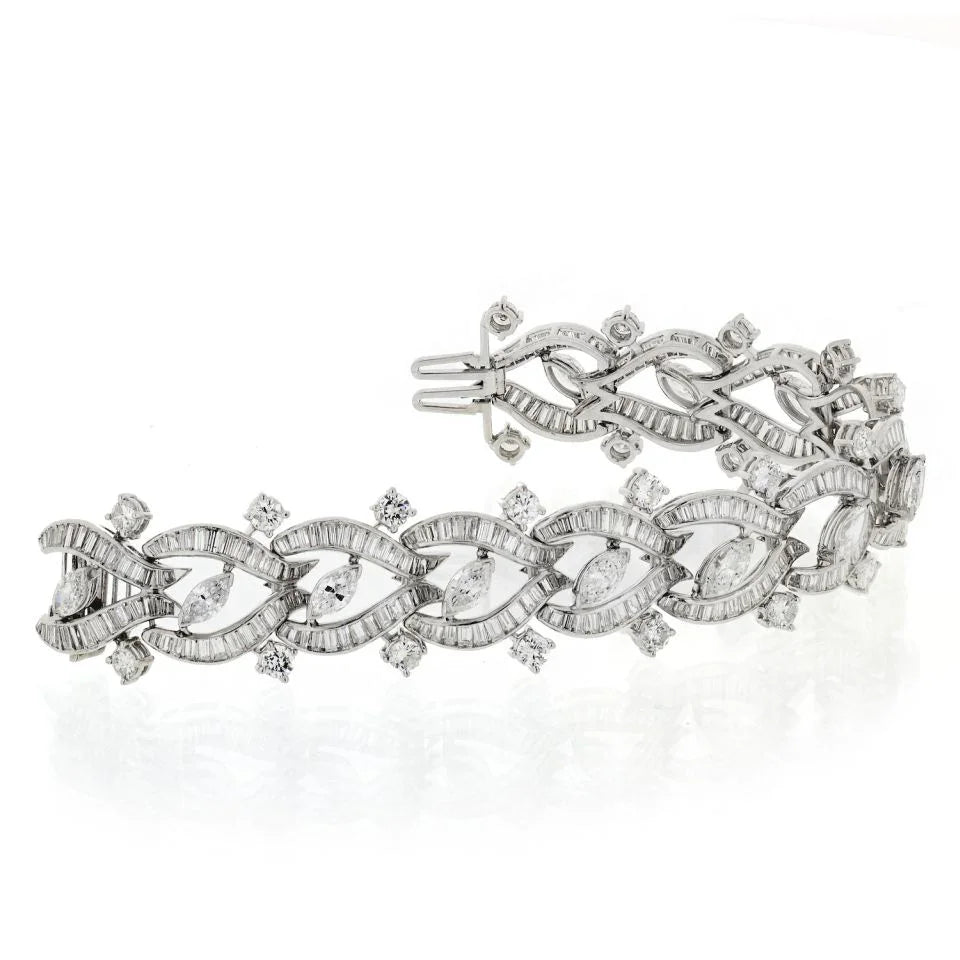1970's Platinum 30.00cts Diamonds Vintage Bracelet - The Back Vault