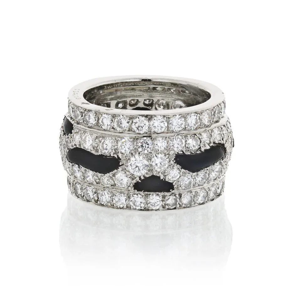 Cartier Platinum Nigeria Diamond And Onyx Eternity Band - The Back Vault