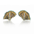 David Webb 1960's Turquoise, Sapphire And 1.50cts Diamonds Earrings - The Back Vault