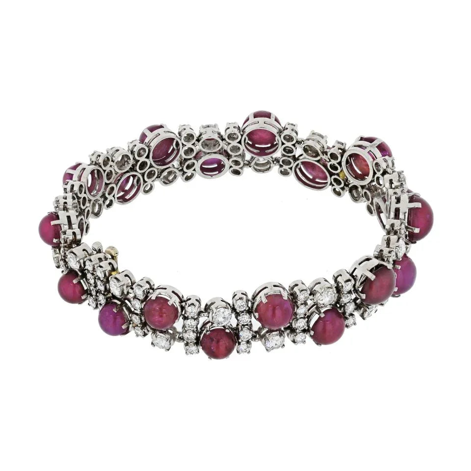Platinum 8.50 cttw Ruby And Diamond Bracelet - The Back Vault