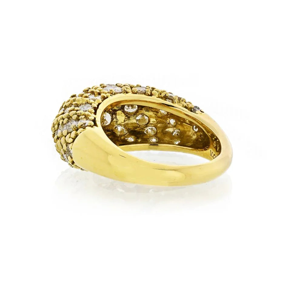 Van Cleef & Arpels 1970's 18K Yellow Gold 2.50cts Dome Diamond Ring - The Back Vault