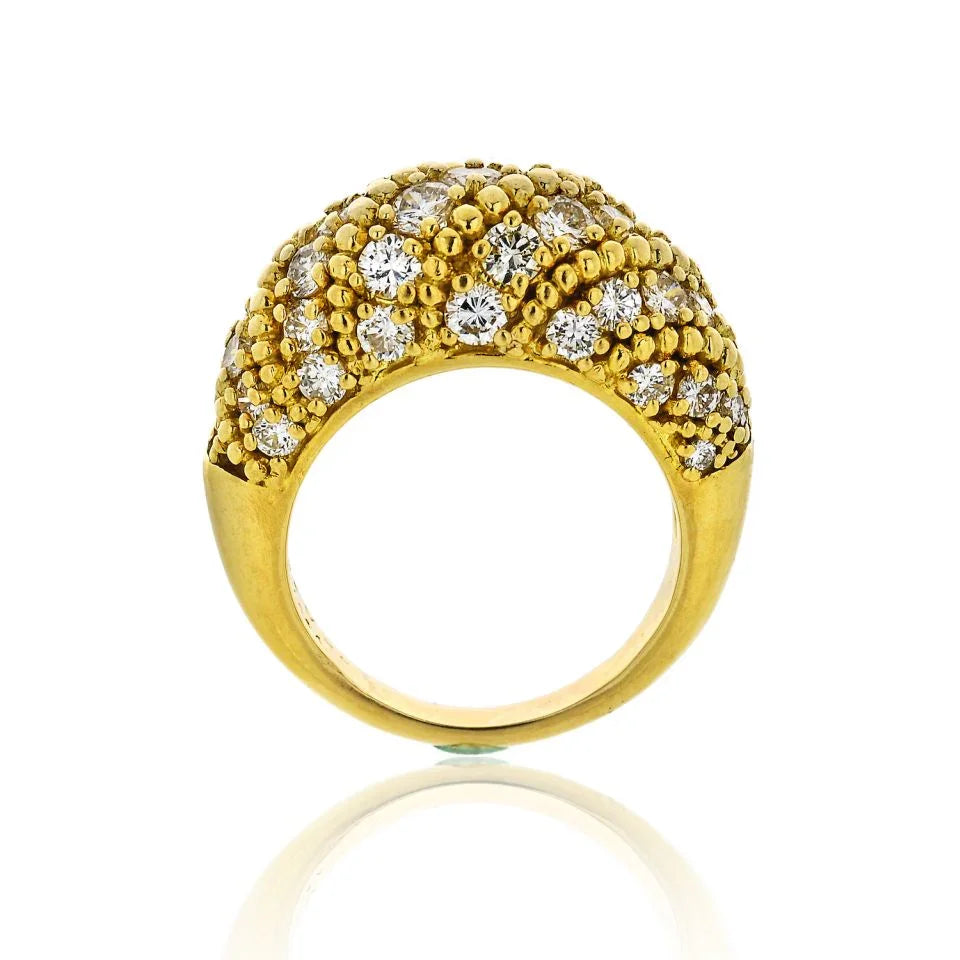 Van Cleef & Arpels 1970's 18K Yellow Gold 2.50cts Dome Diamond Ring - The Back Vault