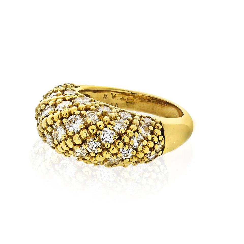 Van Cleef & Arpels 1970's 18K Yellow Gold 2.50cts Dome Diamond Ring - The Back Vault