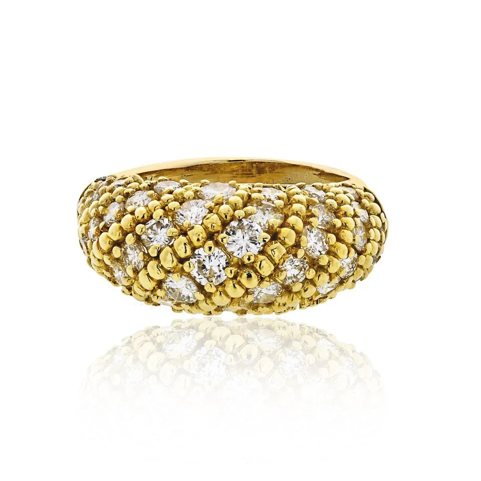 Van Cleef & Arpels 1970's 18K Yellow Gold 2.50cts Dome Diamond Ring - The Back Vault
