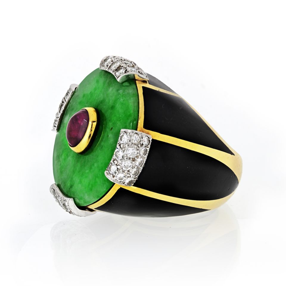 VAN CLEEF & ARPELS PLATINUM & 18K YELLOW GOLD RUBY RING