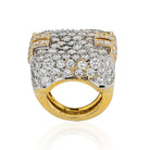 Hammerman Brothers Platinum & 18K Yellow Gold 10 Carat Diamond Mens Ring - The Back Vault