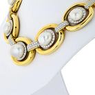 David Webb Platinum & 18K Yellow Gold Baraque Pearl and Diamond Collar Necklace - The Back Vault