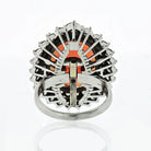 1970's Platinum Large Fire Opal And Diamond Ring - The Back Vault