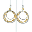 18K Two Tone 24.57 Carat Pave White And Chocolate Diamond Dangling Hoop Earrings - The Back Vault