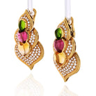 18K Yellow Gold Tourmaline, Peridot, And Diamond Clip-On Earrings - The Back Vault