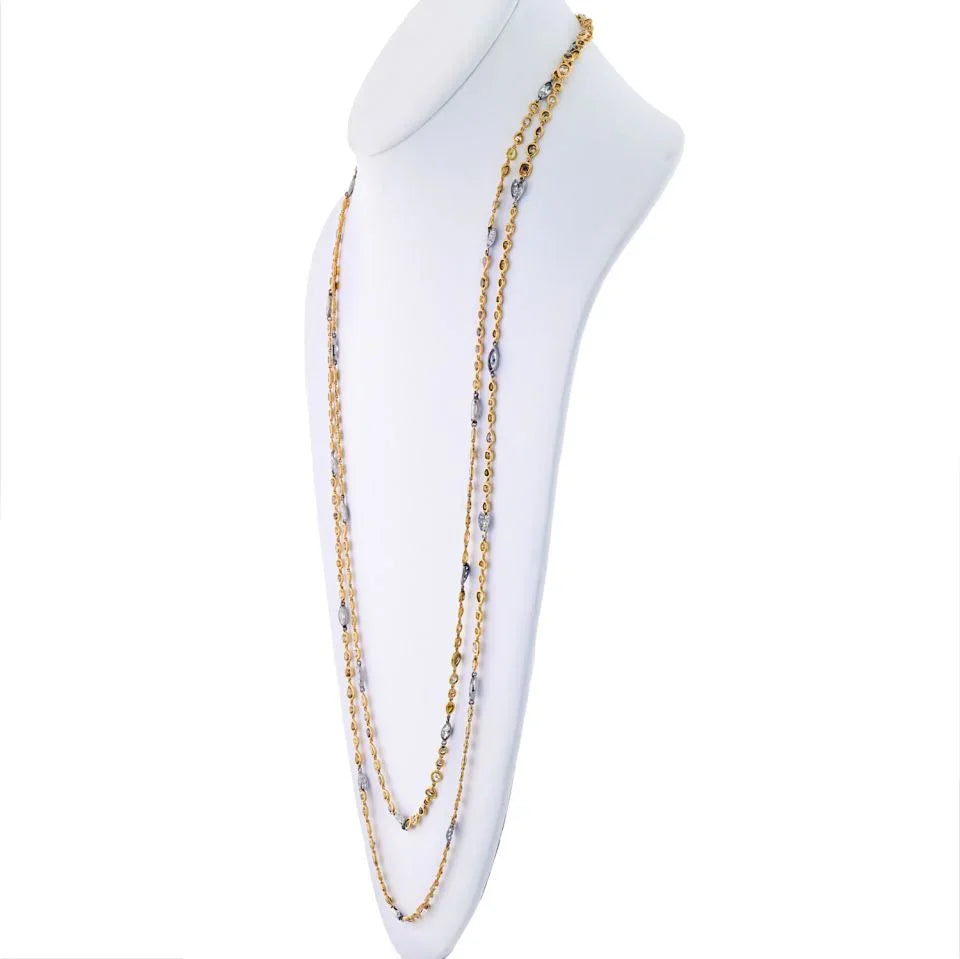 41 carat Fancy Color And White Diamonds by the Yard Necklace - The Back Vault
