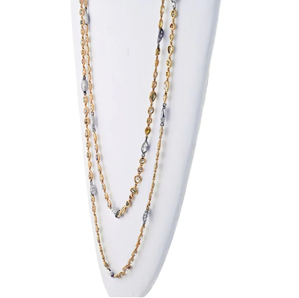 41 carat Fancy Color And White Diamonds by the Yard Necklace - The Back Vault