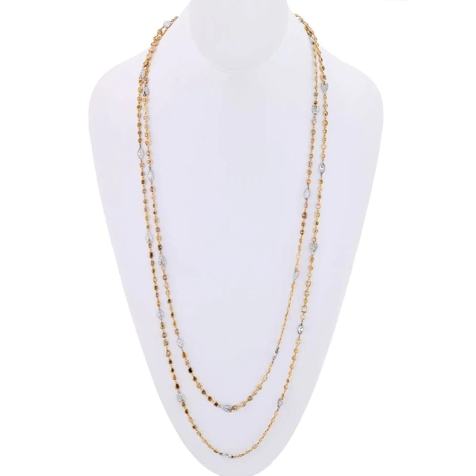 41 carat Fancy Color And White Diamonds by the Yard Necklace - The Back Vault