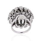 18K White Gold Cluster Round Cut Diamond Ring - The Back Vault