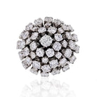 18K White Gold Cluster Round Cut Diamond Ring - The Back Vault