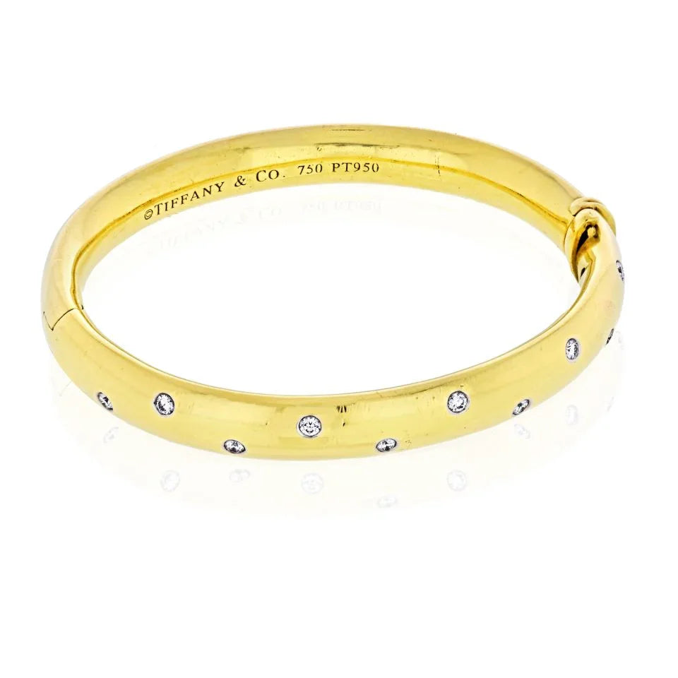 Tiffany & Co. Etoile 18K Yellow Gold 0.40 carat Diamond Bangle Bracelet - The Back Vault