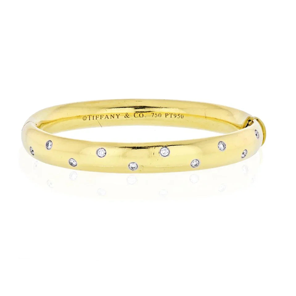 Tiffany & Co. Etoile 18K Yellow Gold 0.40 carat Diamond Bangle Bracelet - The Back Vault