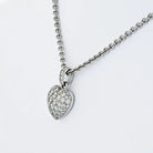 Cartier 18K White Gold Pave Diamond Heart On A Chain Pendant - The Back Vault