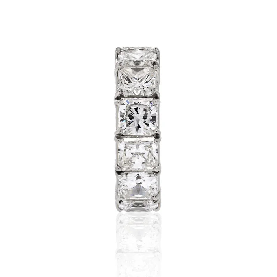 David Webb Platinum Radiant Cut Diamond 12.92 carat Eternity Band - The Back Vault