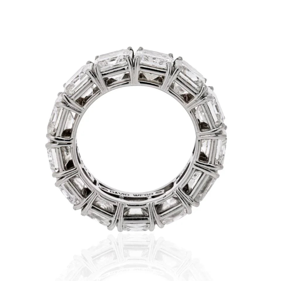 David Webb Platinum Radiant Cut Diamond 12.92 carat Eternity Band - The Back Vault