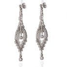Platinum 20 carat Chandelier Dangling Art Deco Earrings - The Back Vault