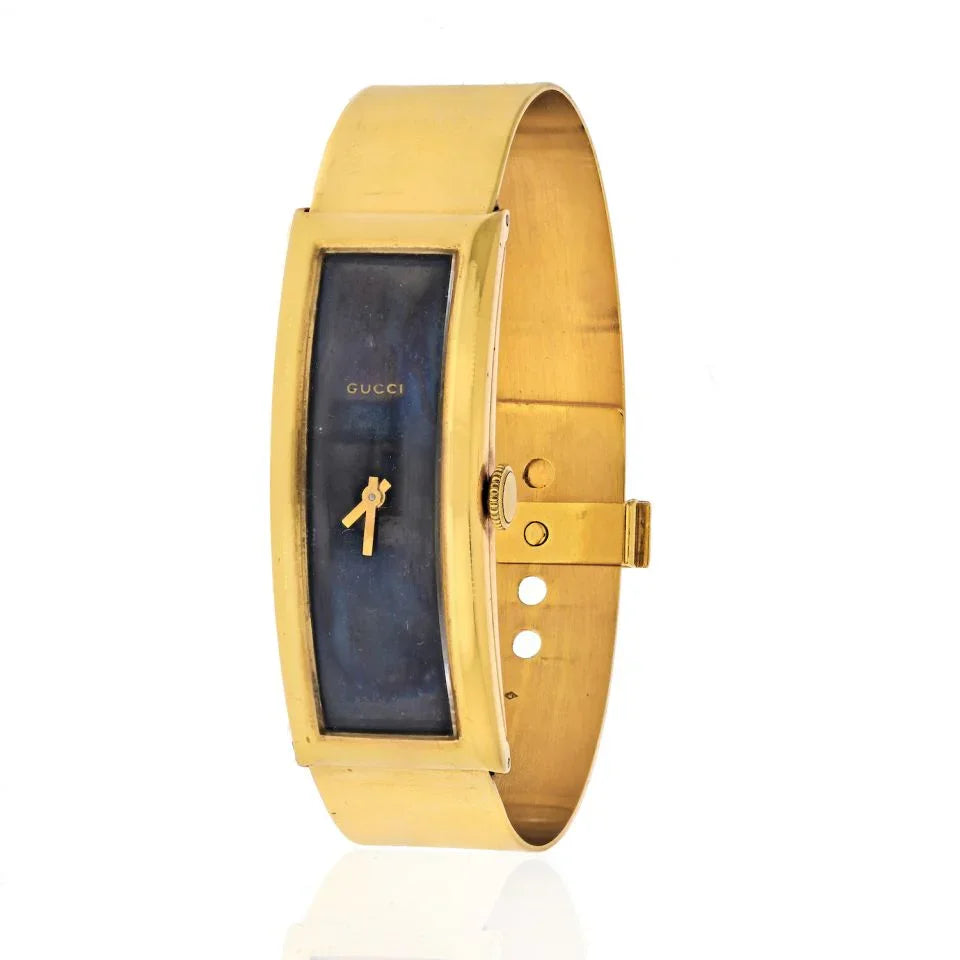 Gucci Circa 1970's 18K Yellow Gold Vintage Rectangular Women Watch - The Back Vault